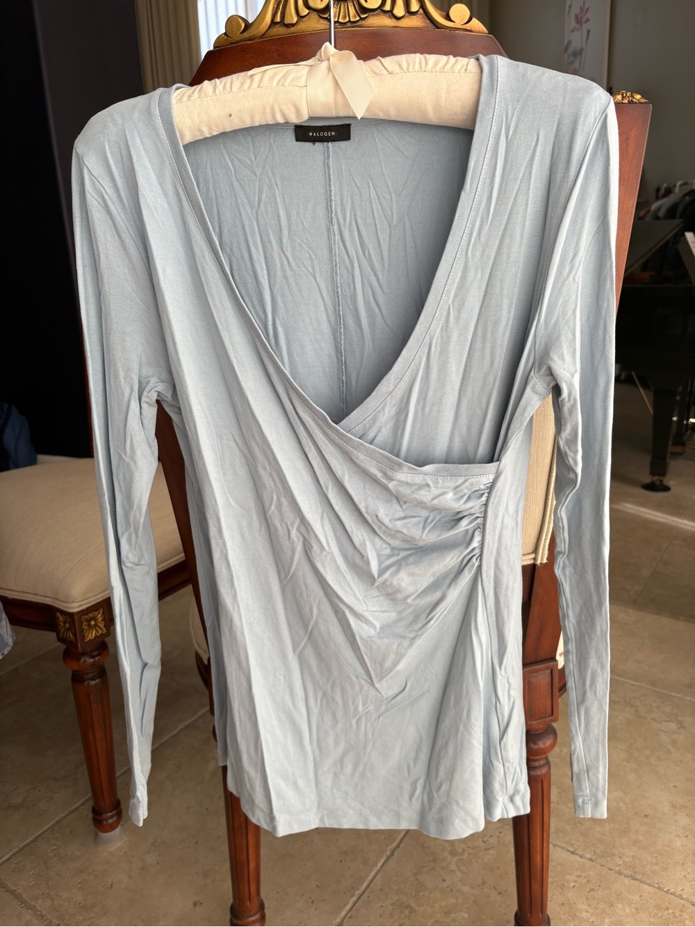 Halogen surplice faux wrap top